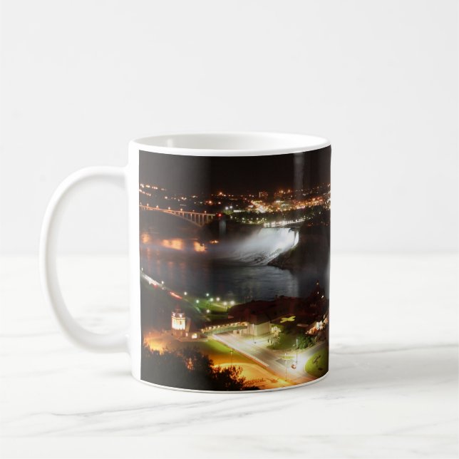 Caneca De Café Luzes da noite de Niagara Falls (Esquerda)