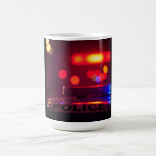 Caneca De Café Luzes da Polícia – Emergência Noturna Piscando