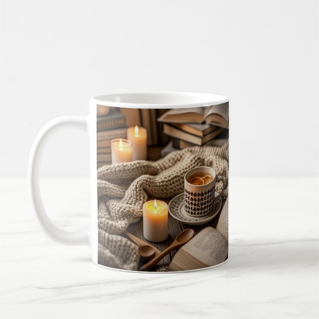 Caneca De Café Luzes das velas quentes de Boho Cozy (Esquerda)