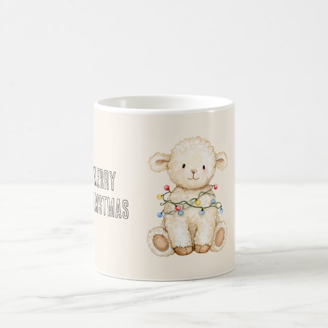 Caneca De Café Luzes de Árvore de Natal de Cordeiro (Centro)