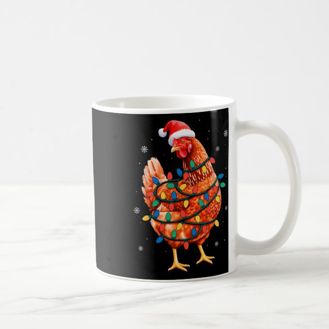 Caneca De Café Luzes de árvore de Natal de frango Animal da fazen (Direita)