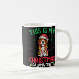 Caneca De Café Luzes de árvore feia do Xmas Papais noeis Beagle D