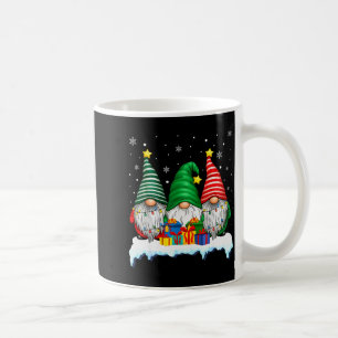 Caneca De Café Luzes de árvore três gnomos homens mulheres corres