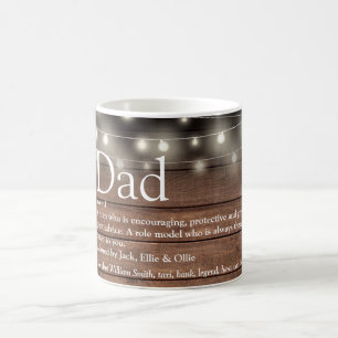 Caneca De Café Luzes de Corda de Madeira Rústica Definição Pai