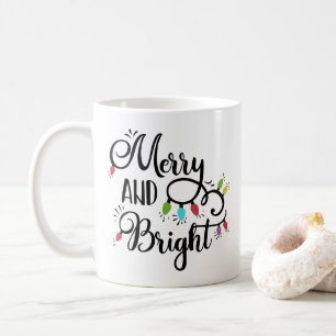 Caneca De Café luzes de feriado alegres e brilhantes