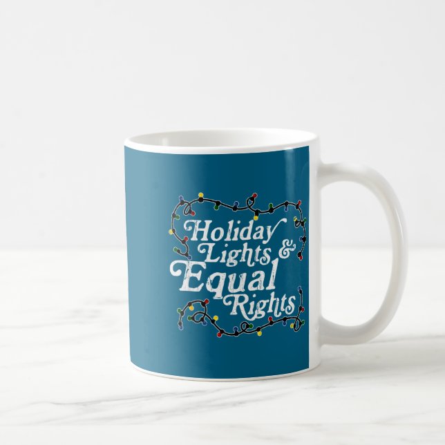 Caneca De Café Luzes de Feriado Igualdade de Direitos Versículo B (Direita)
