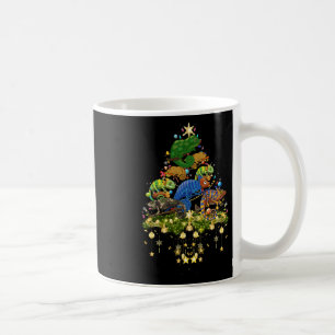 Caneca De Café Luzes de Natal da Árvore de Natal do Camaleão Feri
