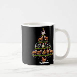 Caneca De Café Luzes de Natal de Animais Árvore Galinha Vaca Cabr