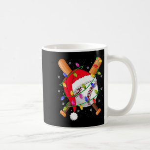Caneca De Café Luzes de Natal de Beisebol Chapéu de Papai Noel Jo