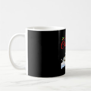 Caneca De Café Luzes de Natal de Cachorro Dálmata Chapéu de Papai