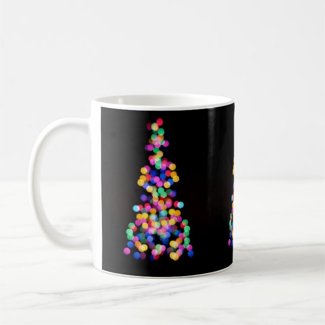 Caneca De Café Luzes de Natal Desfocadas (Esquerda)