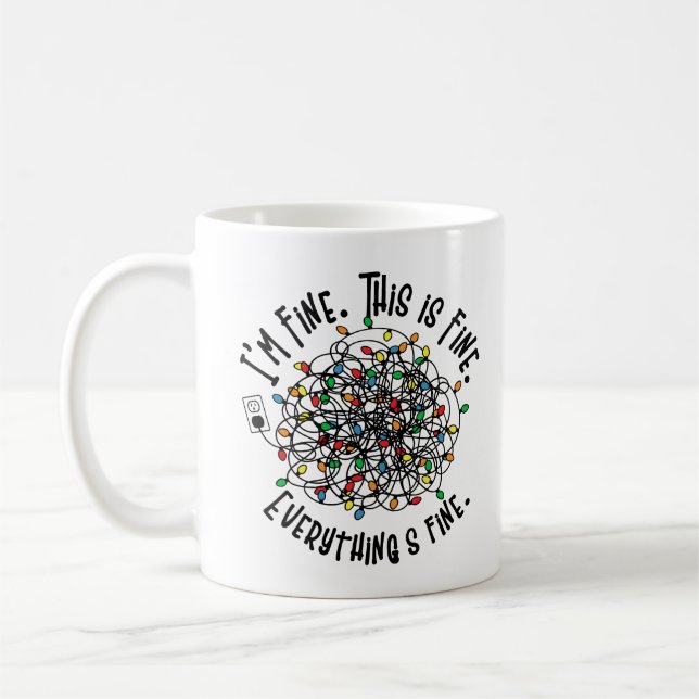 Caneca De Café Luzes de Natal engraçadas dizendo (Esquerda)