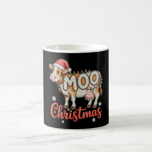 Caneca De Café Luzes de Natal MOO Vaqueiro Fazenda Pecuária