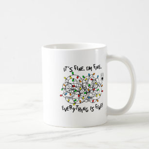 Caneca De Café Luzes Divertidas de Natal Está Bem Estou Bem Tudo