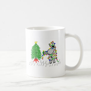 Caneca De Café luzes do asno e de Natal