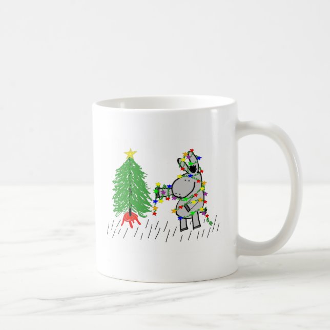 Caneca De Café luzes do asno e de Natal (Direita)