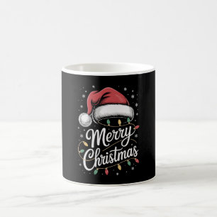 Caneca De Café Luzes Feliz Natal Chapéu do Papai Noel Família do 