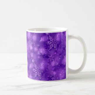 Caneca De Café Luzes & flocos de neve, roxo - Natal