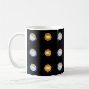 Caneca De Café Luzes LED, fundo de abstrato de encerramento.