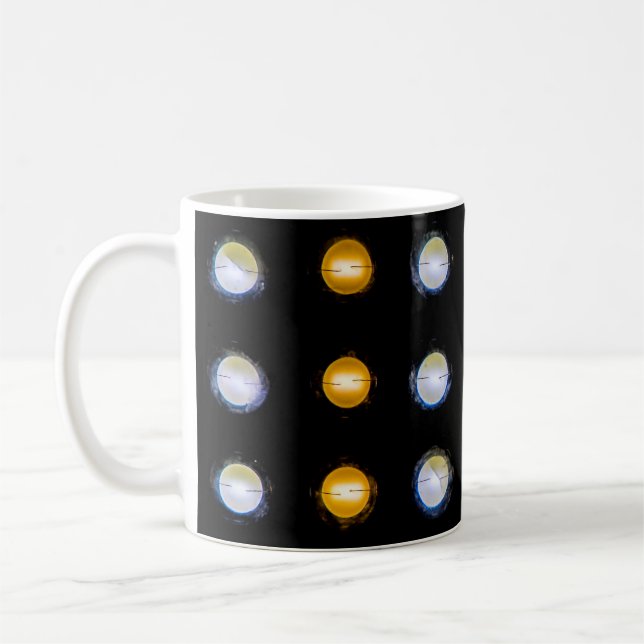 Caneca De Café Luzes LED, fundo de abstrato de encerramento. (Esquerda)
