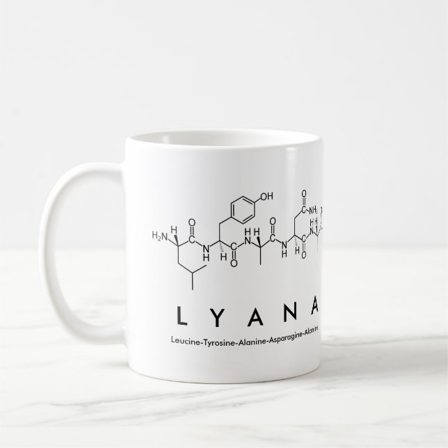 Caneca De Café Lyana peptide name mug (Esquerda)