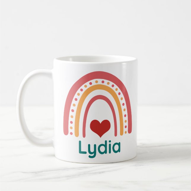 Caneca De Café Lydia Vintage Boho Rainbow (Esquerda)