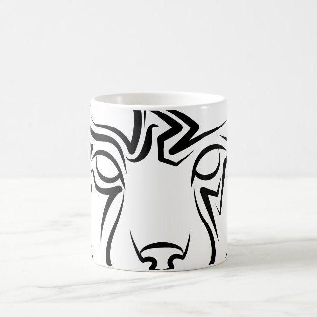 Caneca De Café Lynx Tribal Preto e Branco (Centro)
