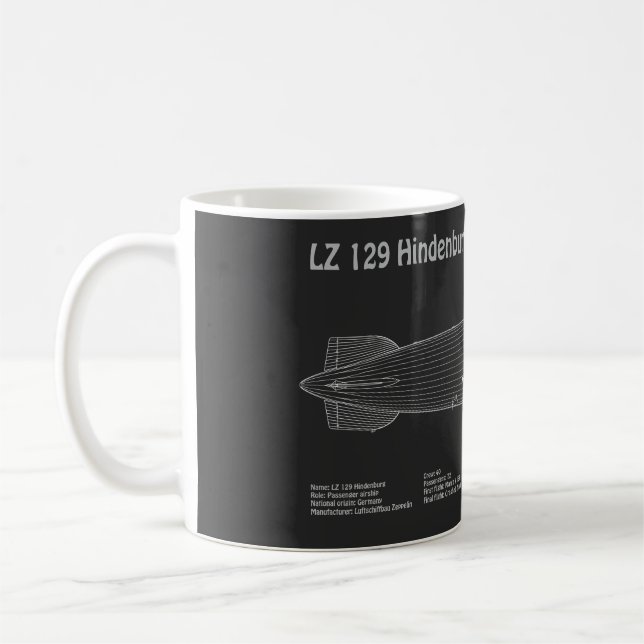 Caneca De Café LZ 129 Hindenburg - Planos de projeto de navegação (Esquerda)