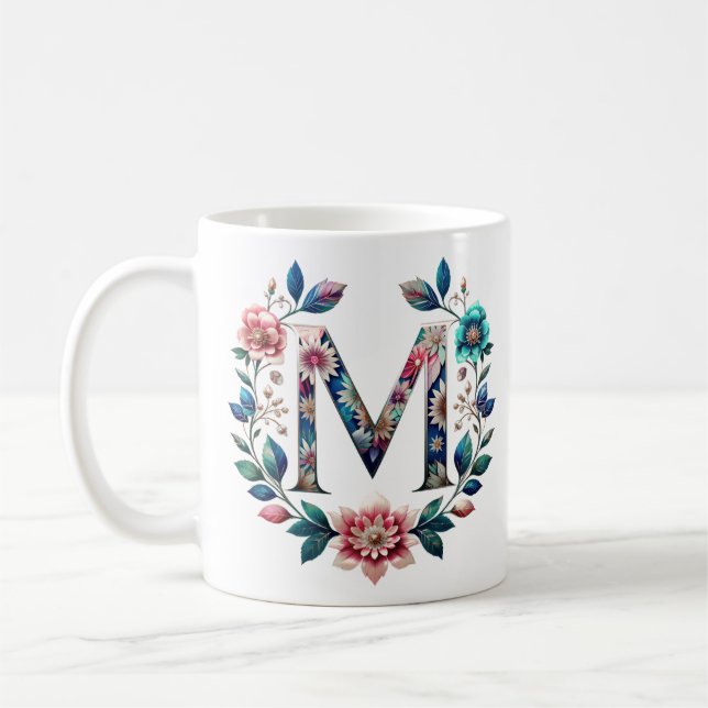 Caneca De Café M Café Mug - Design floral para doação (Esquerda)