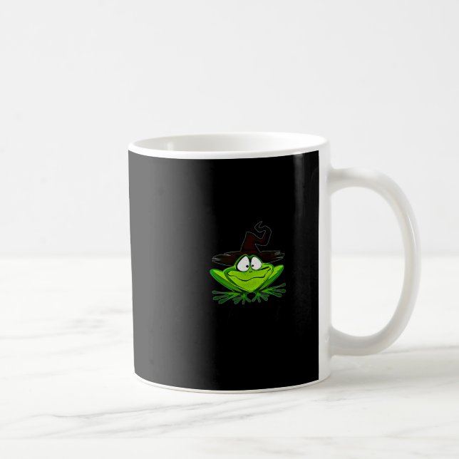 Caneca De Café M Machusetts Whimsy Frog Witches Hat Halloween Wit (Direita)