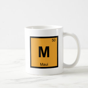 Caneca De Café M - Maui Havaí Símbolo da Tabela Periódica da Quím