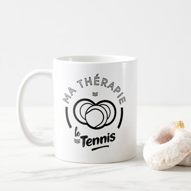 Caneca De Café Ma thérapie le tennis (Com Donut)