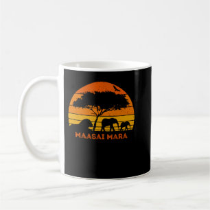 Caneca De Café Maasai Mara Safari Elephant Lion Sunset Kenya Safa