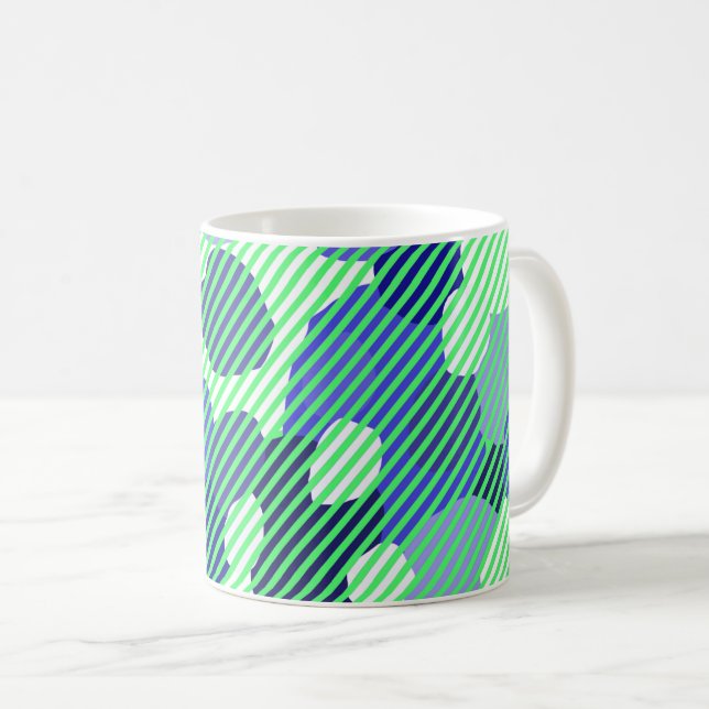Caneca De Café Maçã de café verde padrão geométrico (Frente Esquerda)