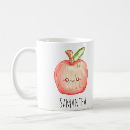 Caneca De Café Maçã de Fruta de Aquarela
