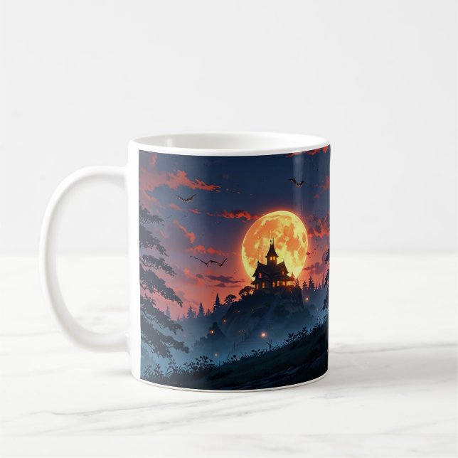 Caneca De Café Maçã de Halloween da Casa Assombrada - Anime Assus (Esquerda)