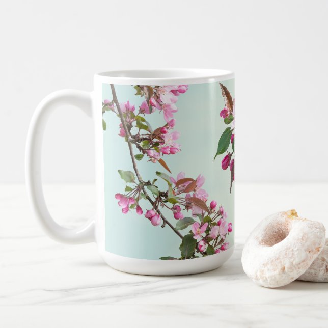 Caneca De Café Maçã floresce 2 (Com Donut)