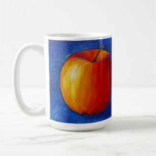 Caneca De Café Maçã Vermelha - Pintura de Natureza Morta