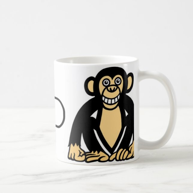 Caneca De Café macaco 2 do cad (Direita)