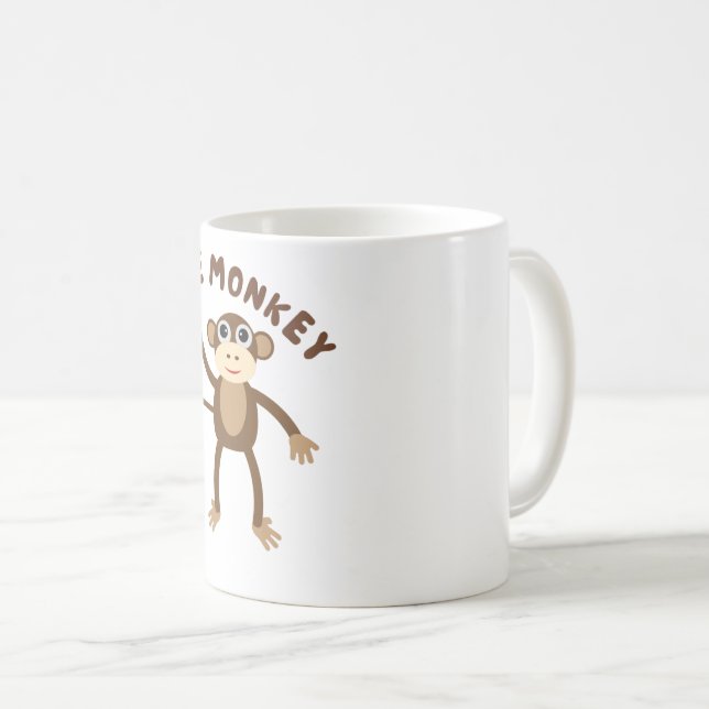 Caneca De Café macaco bonito (Frente Esquerda)