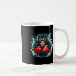 Caneca De Café Macaco Boxeador Com Luvas de Boxe Kickboxing Engra
