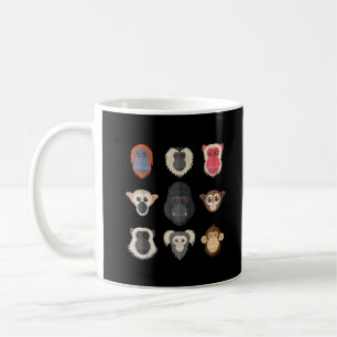 Caneca De Café Macaco Chimpanzé Gorila Macaco-aranha Esquilo M