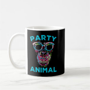 Caneca De Café Macaco Colorido Amante de os animais do Partido Ch