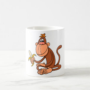 Caneca De Café Macaco Com Banana