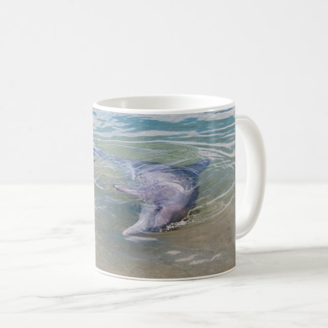 Caneca De Café Macaco curioso e divertido Mia Dolphin (Frente Esquerda)
