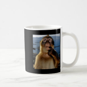Caneca De Café Macaco Curioso Meme Divertido de Macaco Pensativo