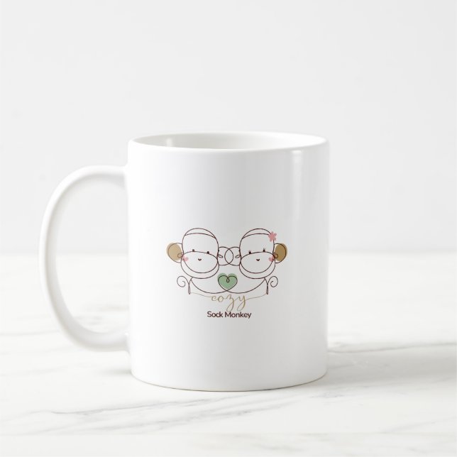 Caneca De Café Macaco de Meia Aconchegante  (Esquerda)