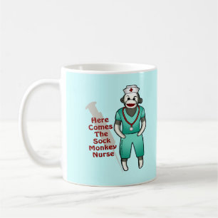 Caneca De Café Macaco de Meia Enfermeira