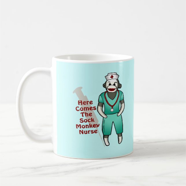 Caneca De Café Macaco de Meia Enfermeira (Esquerda)