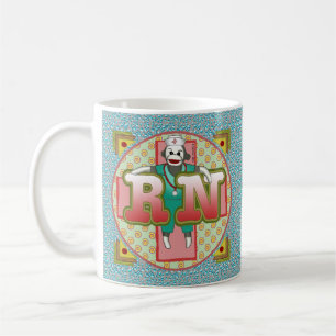 Caneca De Café Macaco de Meia Enfermeira de RN